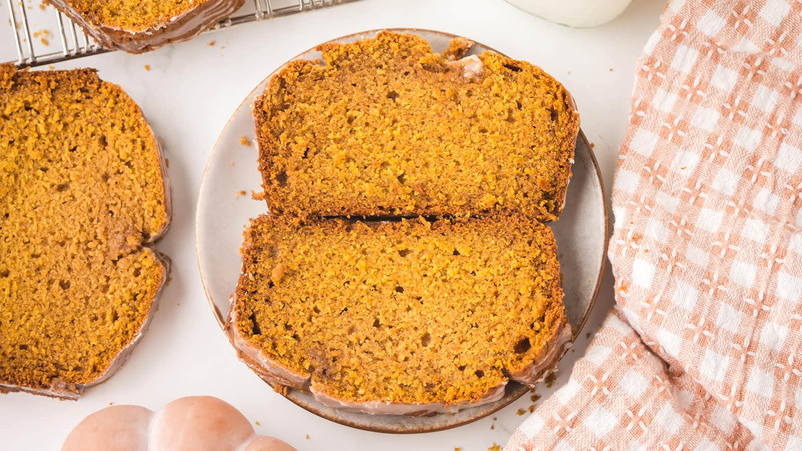 Pumpkin Bread with a Cinnamon Sugar Glaze recipe by Cheerful Cook.