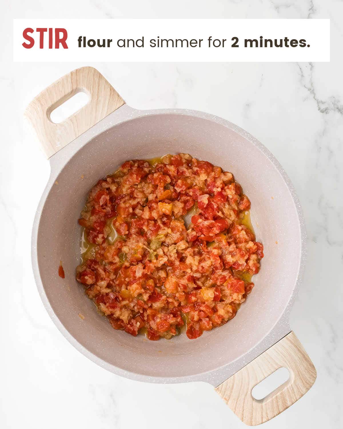 Stir in flour.
