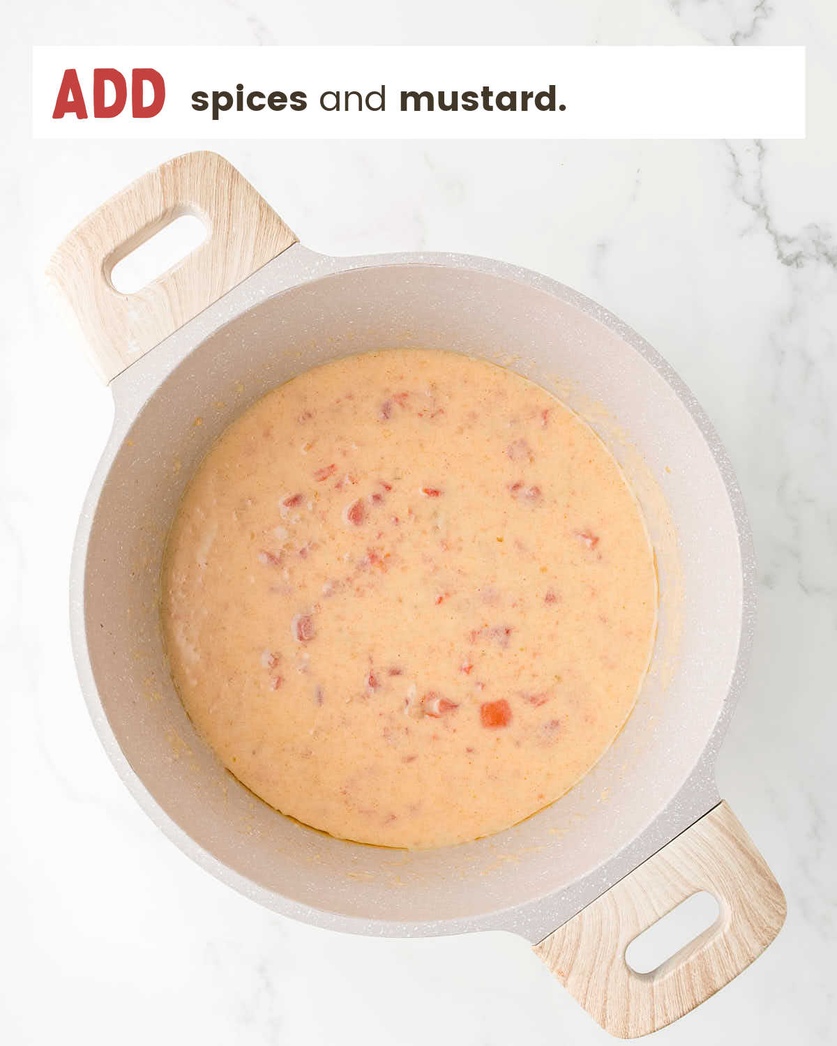 Add spices and mustard.
