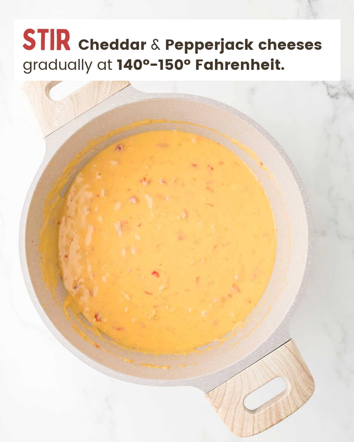 Stir in cheeses.