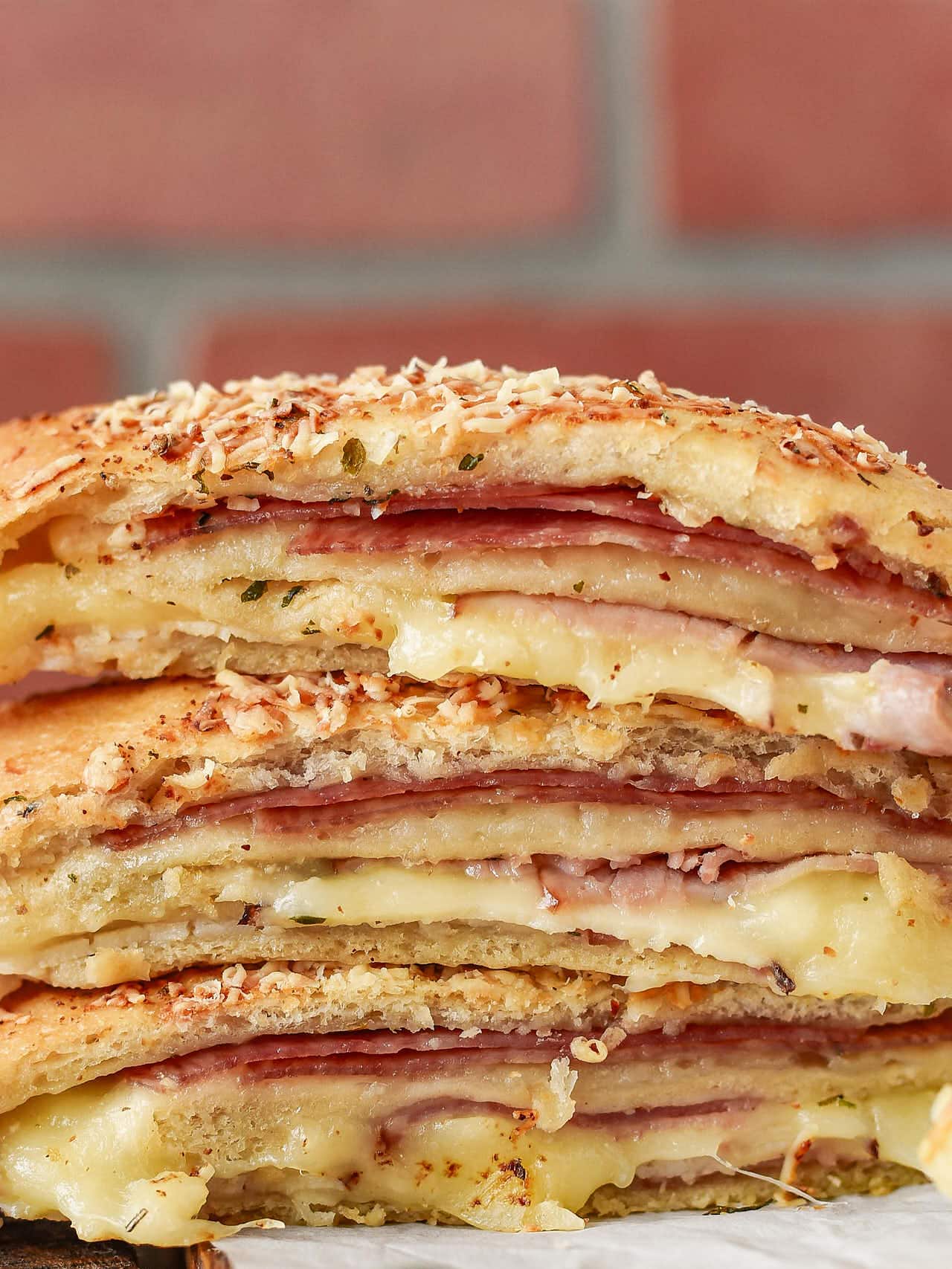 A stack of easy Stromboli.