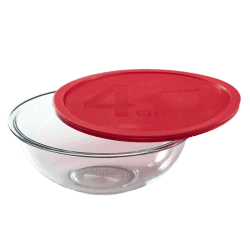Medium glass mixing bowl.