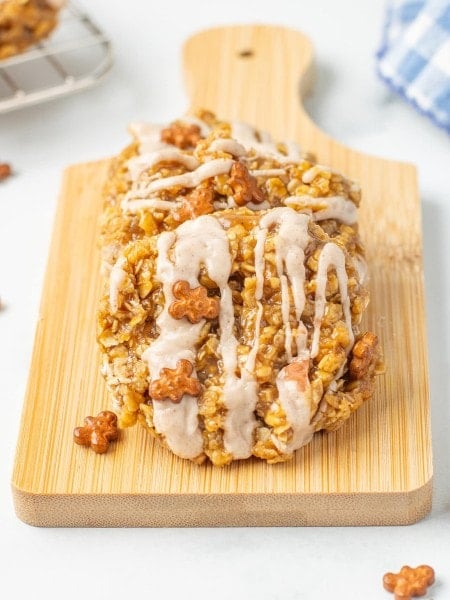 No Bake Gingerbread Cookies served on a wooden board.