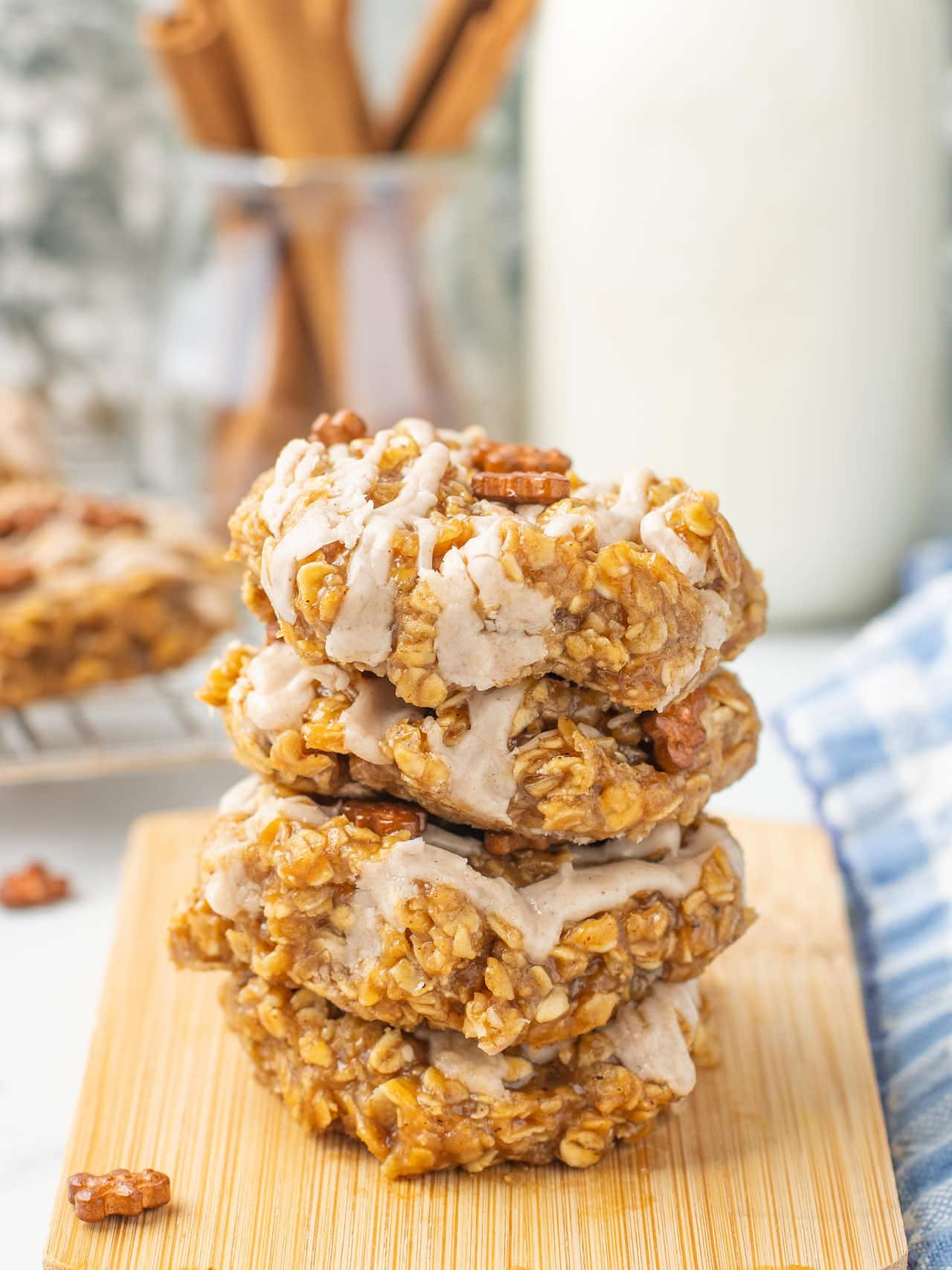 A stack of No Bake Gingerbread Cookies.