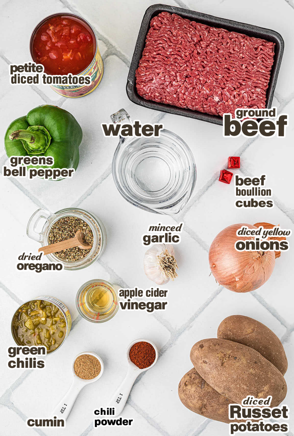 Ingredients needed to make Picadillo.