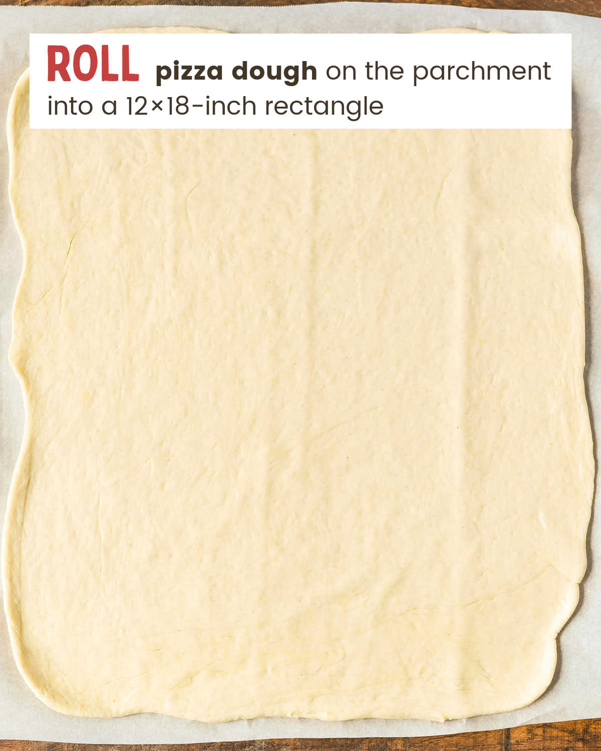 Roll out pizza dough.