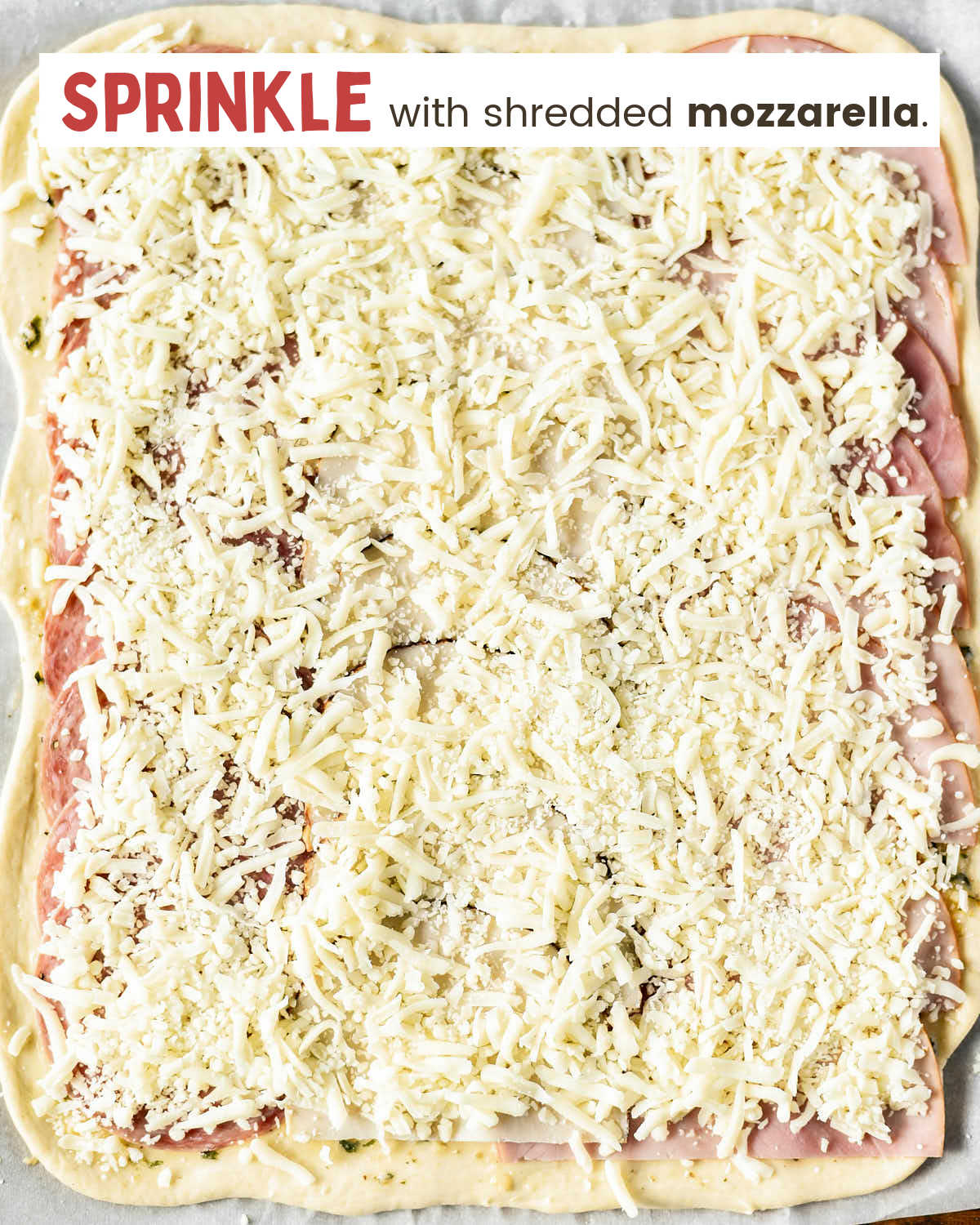 Sprinkle with Mozzarella sticks.