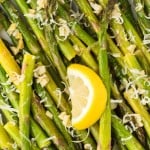 Closeup of Oven Roasted Asparagus.