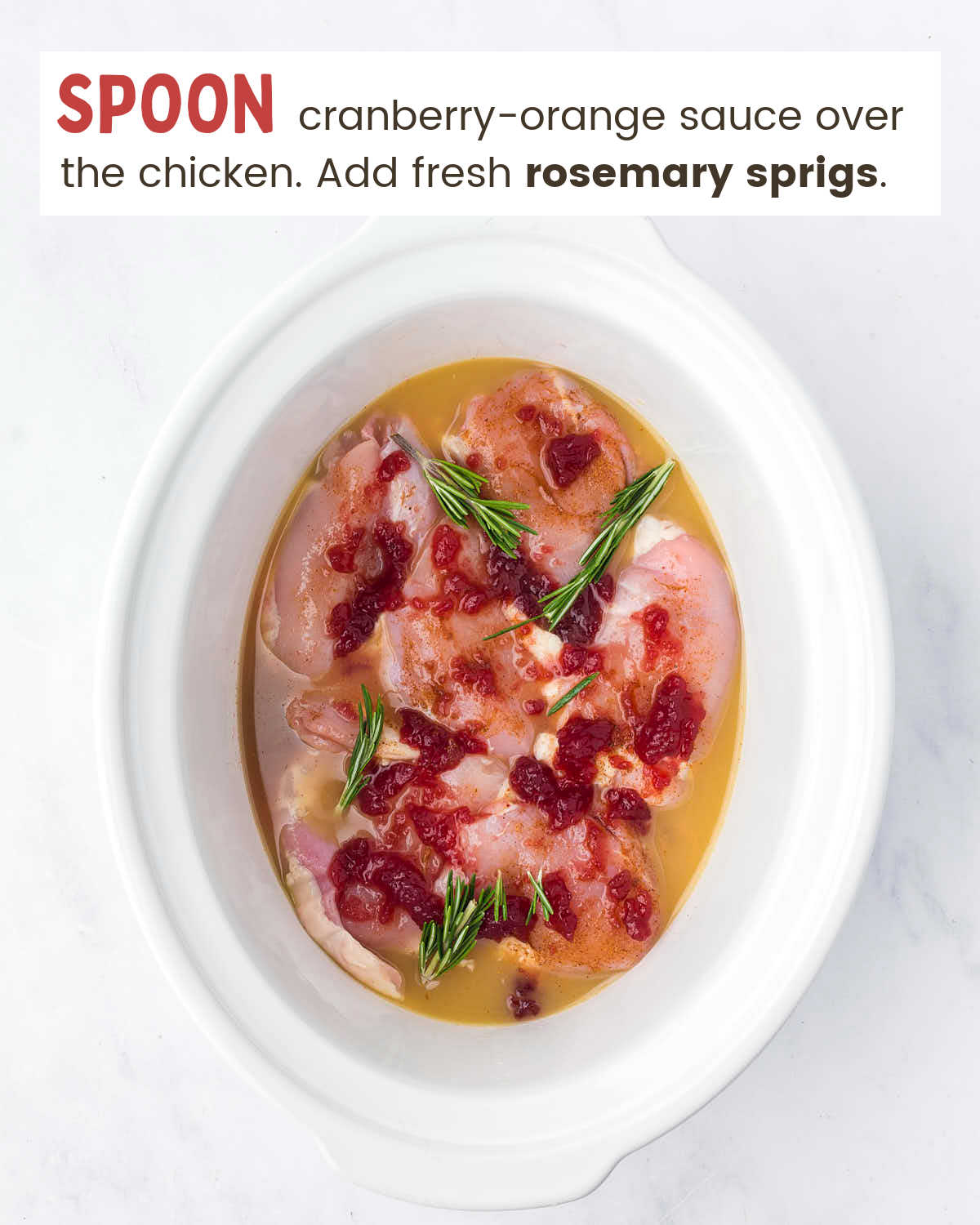 Sauce spooned over the chicken thighs before cooking.