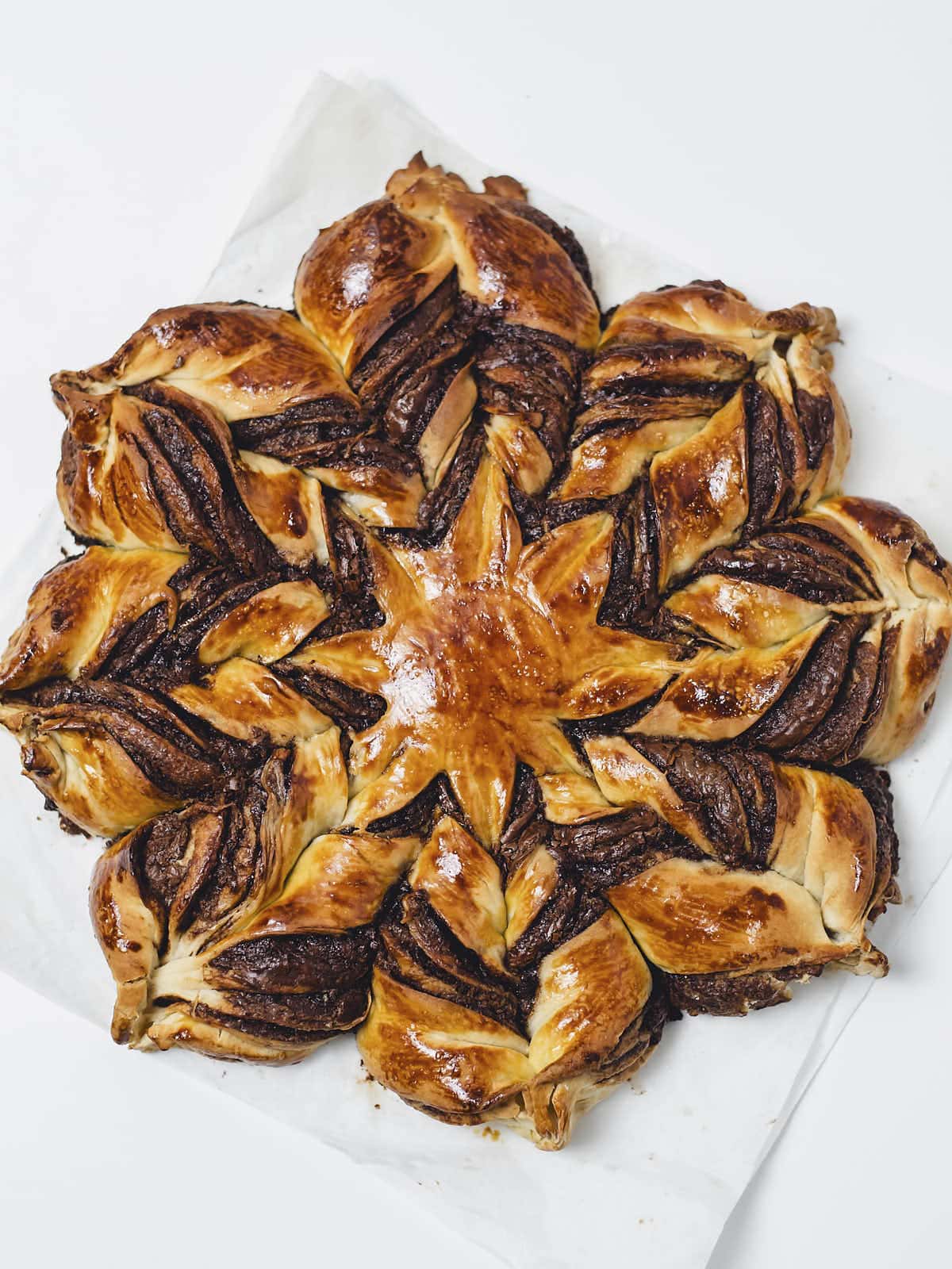 Baked Nutella Star Bread.