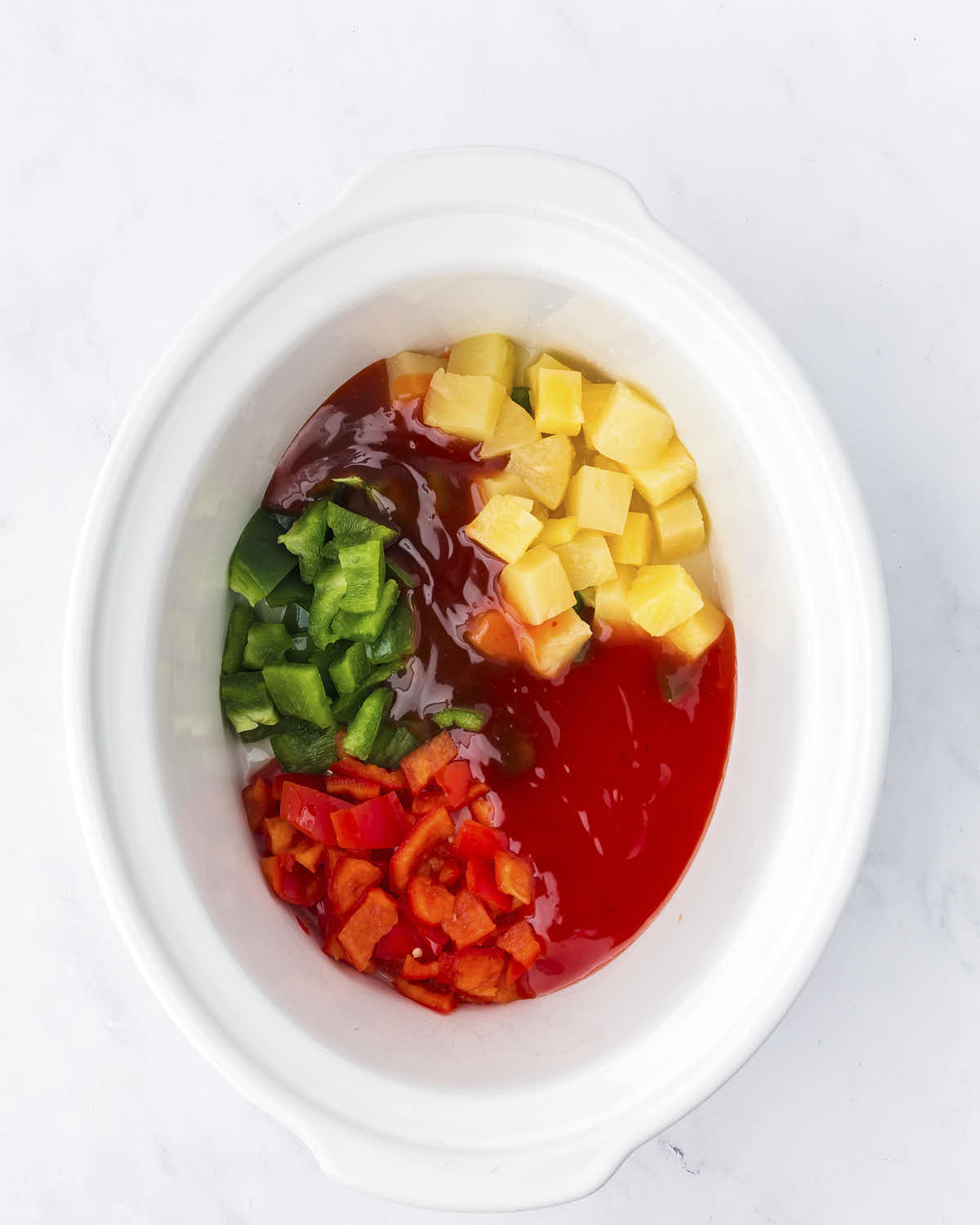 Ingredients to make the sweet sauce.