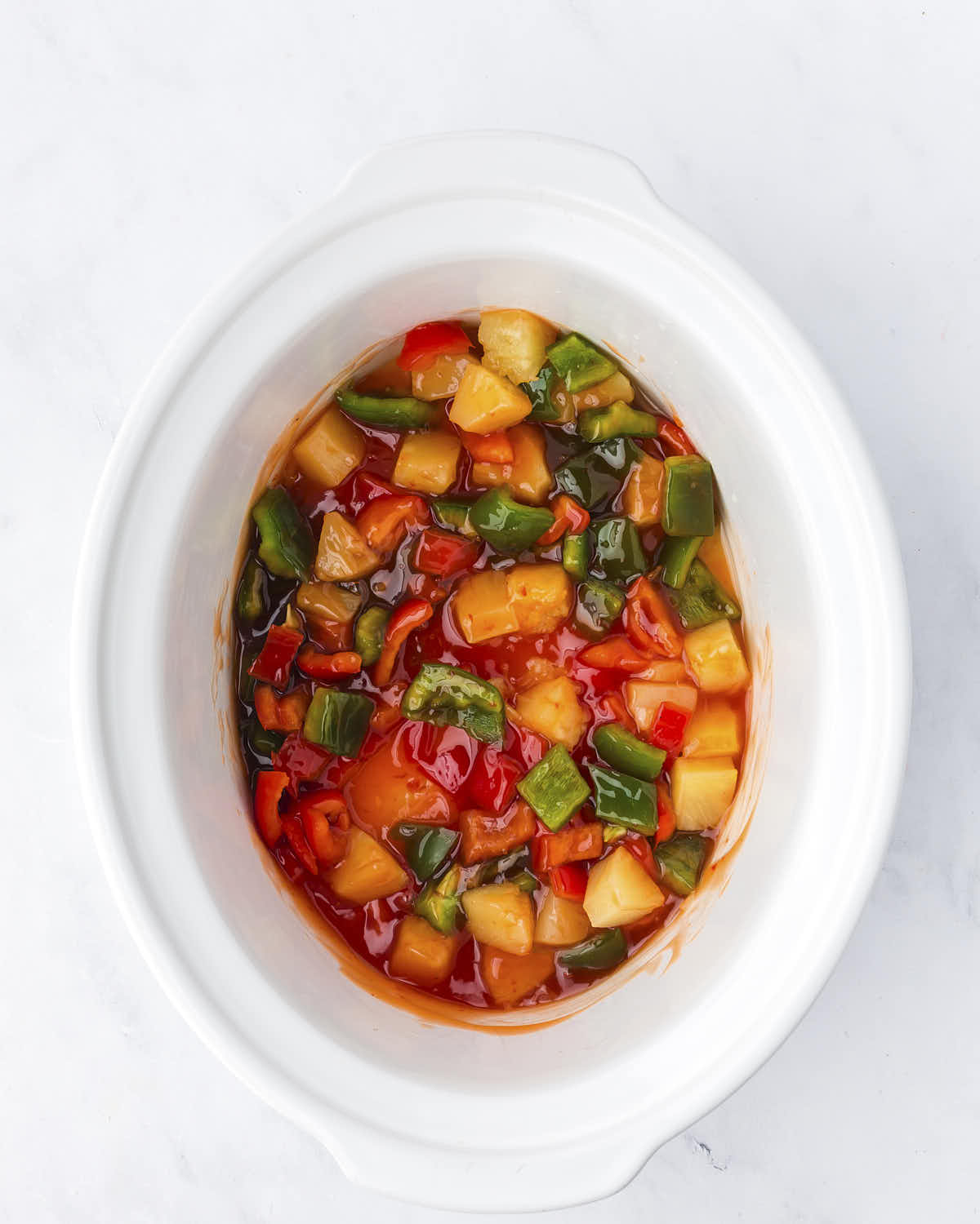 Combined ingredients to make the sauce for the pork chops.