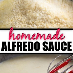 Creamy Alfredo sauce with heavy cream