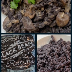 Trader Joe's Black Bean Pasta with Mushroom Cream Sauce