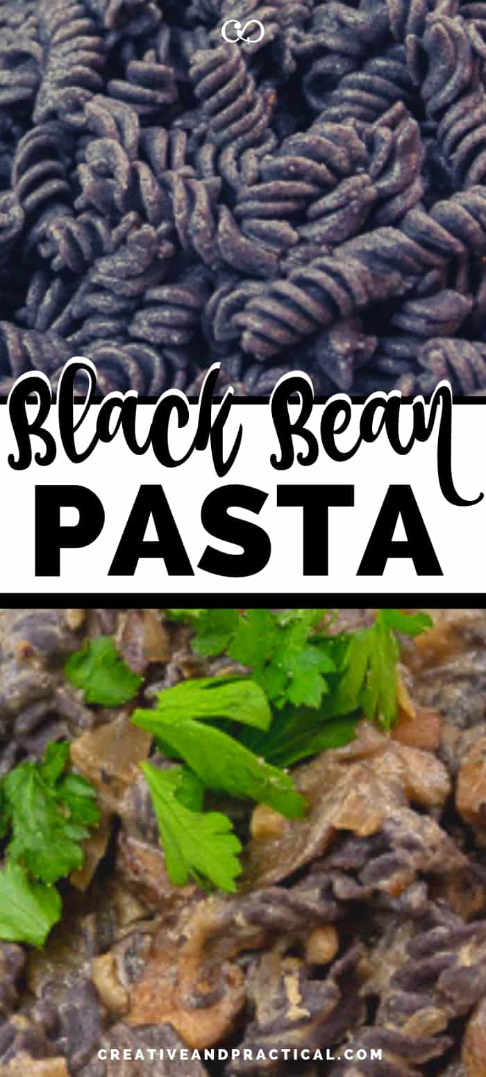 Trader Joe's Black Bean Pasta with Mushroom Cream Sauce