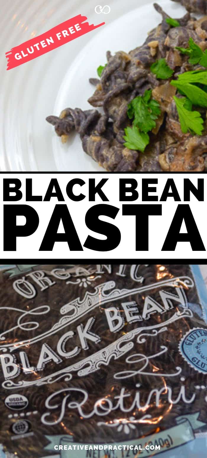 Your family is going to love this 20 Minute gluten free pasta recipe. Mushrooms, onions, and a simply but tasty cream sauce. #glutenfree #blackbean #recipes #traderjoes #healthy #howtomake #blackbeanpasta ♥︎ cheerfulcook.com via @cheerfulcook
