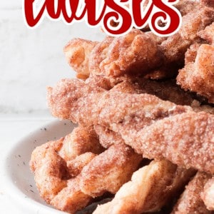 A plate of homemade Cinnamon Twists