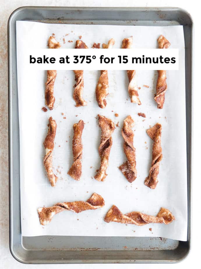Step: Bake the cinnamon twist in the oven for 15 minutes