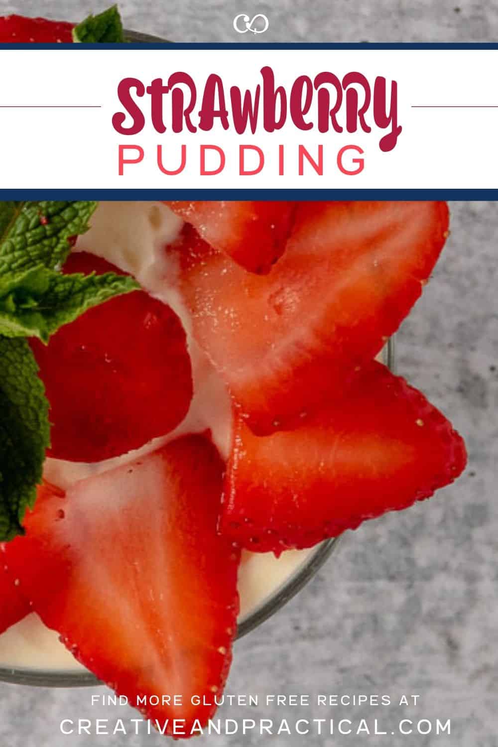 Perfect dessert. Vanilla Pudding with cream and fresh strawberries