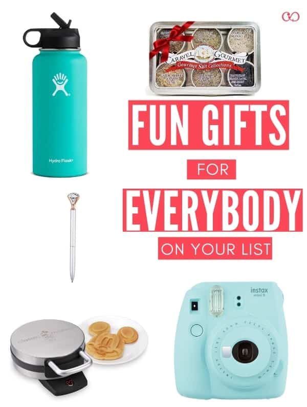 From your best friend to your mother-in-law, uncle, and coworker. This gift guide includes a fun gift for each one of them. #giftideas #fungifts via @cheerfulcook