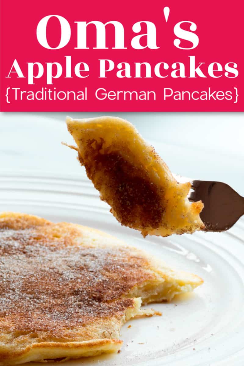 'Apfelpfannkuchen' are traditional German apple pancakes that are light and fluffy, filled with tender apples, and drizzled with cinnamon sugar. #cheerfulcook #apfelpfannkuchen #breakfast #pancakes #omas #airy #video ♡ cheerfulcook.com via @cheerfulcook