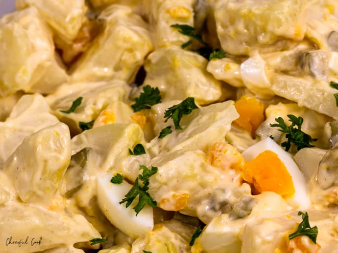 Close up of the German Potato Salad.