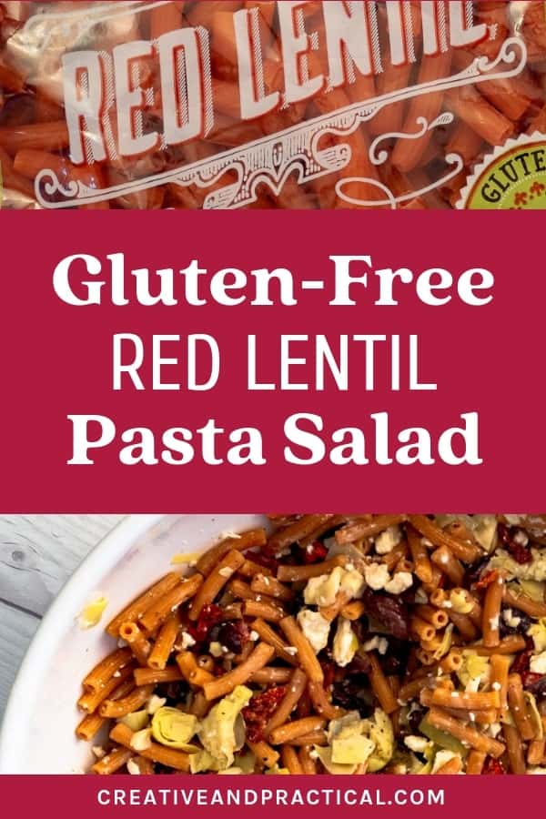 Red Lentil Pasta is both rich in flavor and texture. Think of this as an antipasto pasta salad. This recipe is incredibly easy to make, versatile, gluten-free. #cheerfulcook #glutenfree #lentilpasta #feta #recipe #salad #whattocook ♡ cheerfulcook.com via @cheerfulcook
