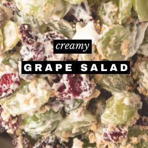 A bowl full of creamy Grape Salad
