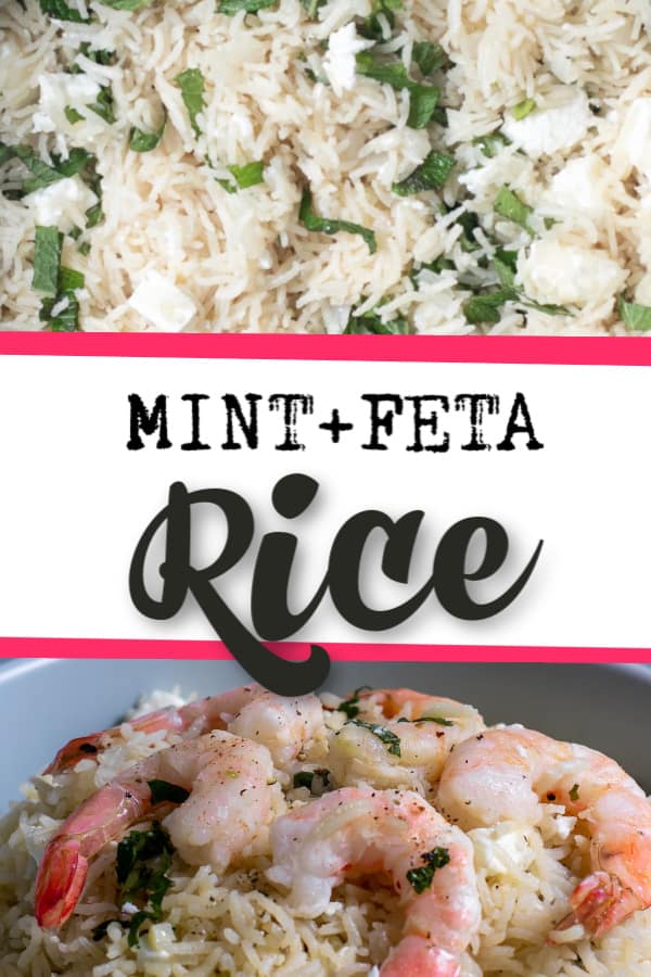 Mint and Feta cheese rice is perfect as a side dish. Top it with shrimp and you've got perfect lunch.