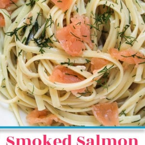 A bowl of Smoked Salmon Pasta