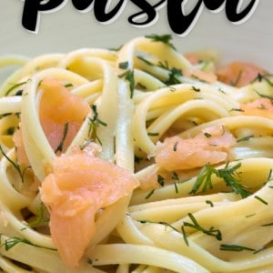 A plate Smoked Salmon Pasta