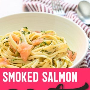 A bowl of Smoked Salmon Pasta