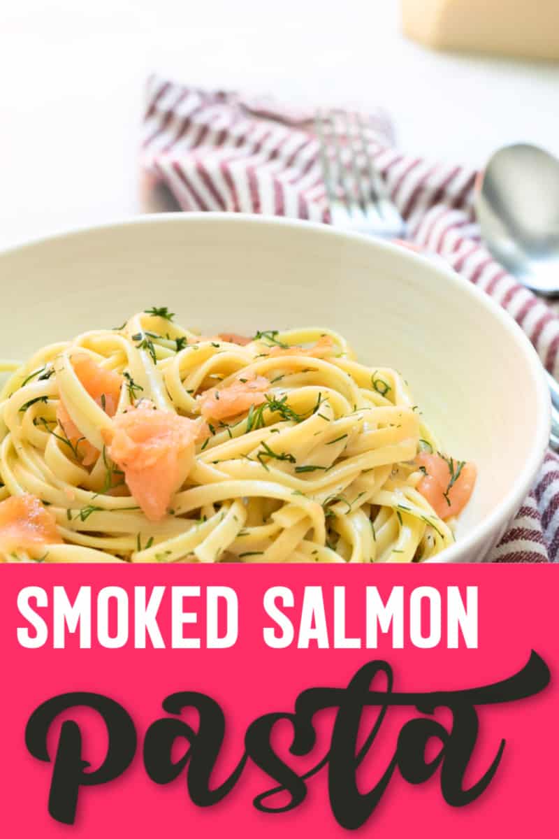 A bowl of Smoked Salmon Pasta