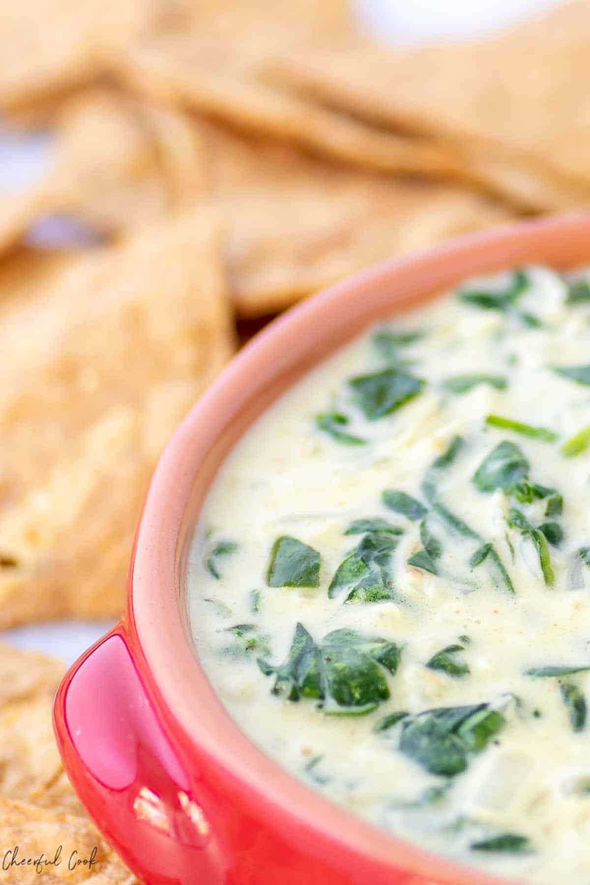 Hot Spinach Dip - Cheerful Cook