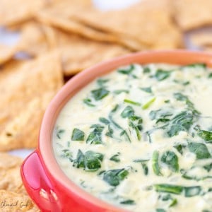 Hot Spinach Dip ready for dipping!