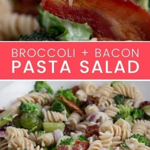 A bowl of Broccoli Pasta Salad