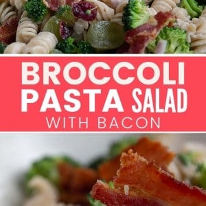 A bowl of Broccoli Pasta Salad
