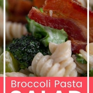 A bowl of Broccoli Pasta Salad
