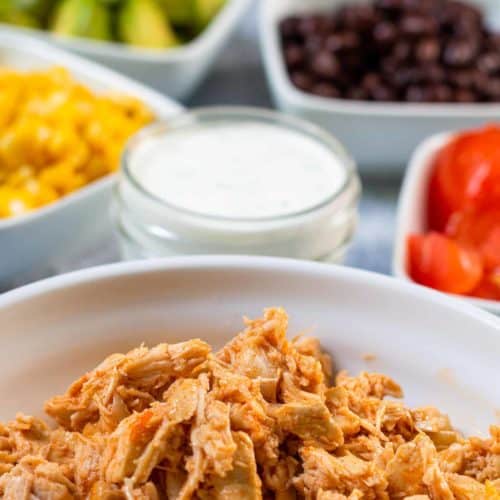 Ingredients for the loaded Buffalo Chicken Salad