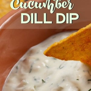 Delicious Dill Dip. Here with a nacho chip from Trader Joe's.