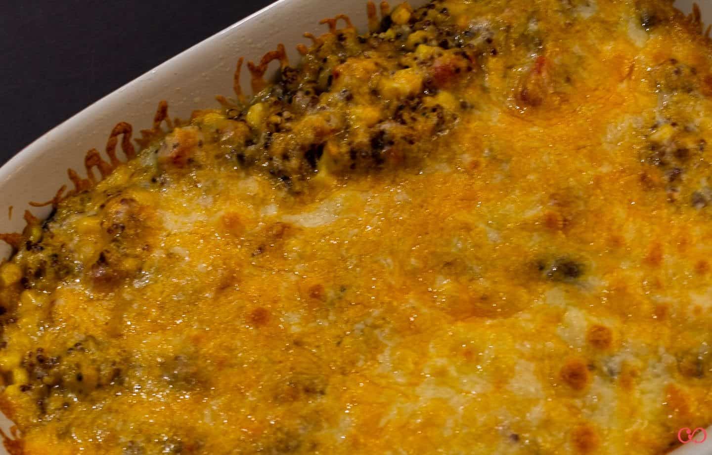 Gluten free Cowboy Caviar Casserole - fresh out of the oven