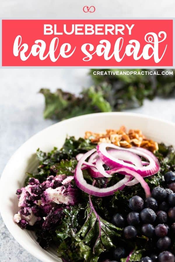 Kale Blueberry Salad - this kale recipe is super easy to make . Best of all you can make this healthy kale recipe in less than 10 minutes! ➤ #kalesalad #glutenfree #healthy #kalerecipes #easysalads #gfree | cheerfulcook.com via @cheerfulcook