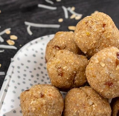 Lemon Power Balls presented on plate