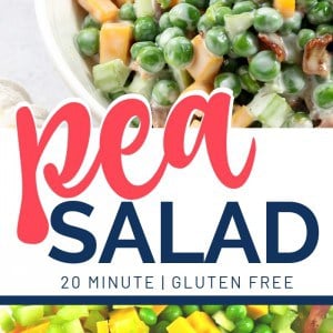 Pea Salad made with organic peas (Trader Joe's), bacon, celery, and Cheddar cheese