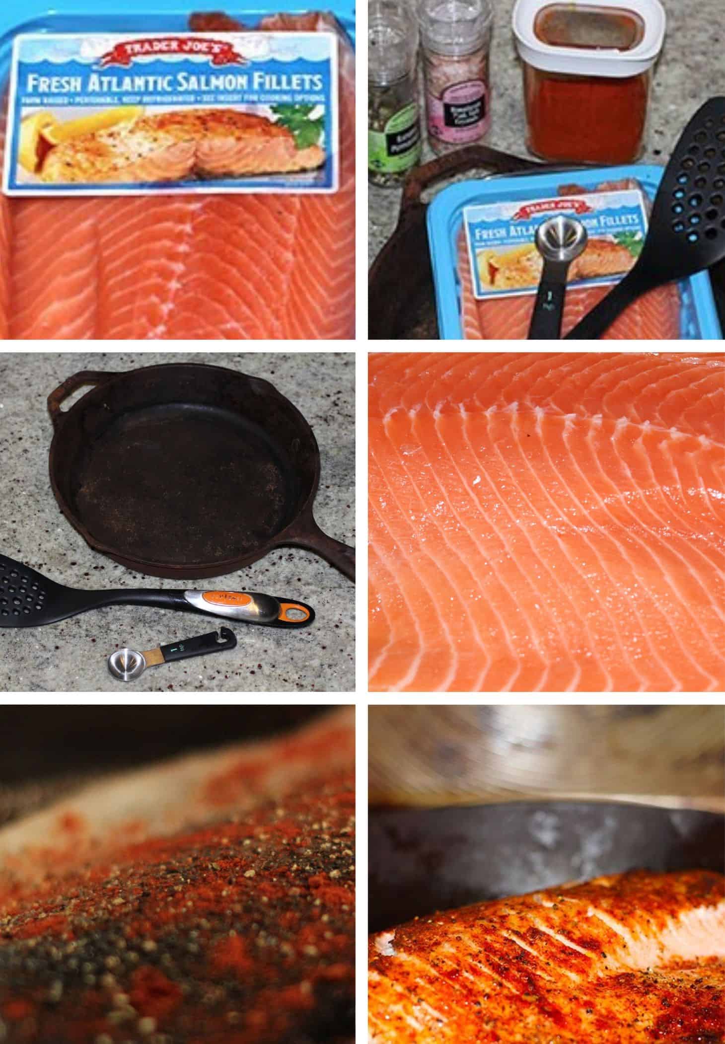 ingredients and step-by-step instructions how to make broiled salmon