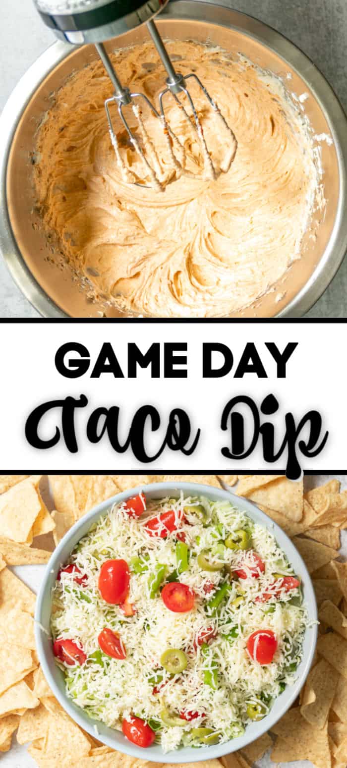 This TACO DIP is perfect for any game day, ladies' night, picnic, family gathering. No bake, no cook, no fuzz. In just five minutes you'll have a delicious, creamy dip perfect with anything from your favorite fresh-cut veggies, crackers, or tacos. 
 #cheerfulcook #dip #easy #tacodip #dipe #recipe #simple #creamy #nobake #withcreamcheese ♡ cheerfulcook.com via @cheerfulcook