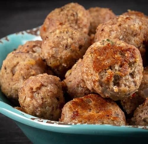 A bowl of turkey meatballs (gluten free)