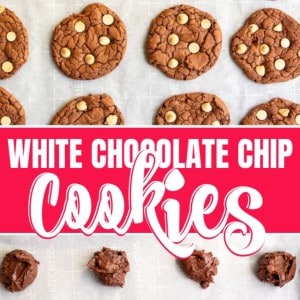 White Chocolate Chip Cookies - Before and After baking!