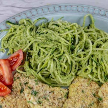 Zucchine Noodles with Almond Crusted Cod